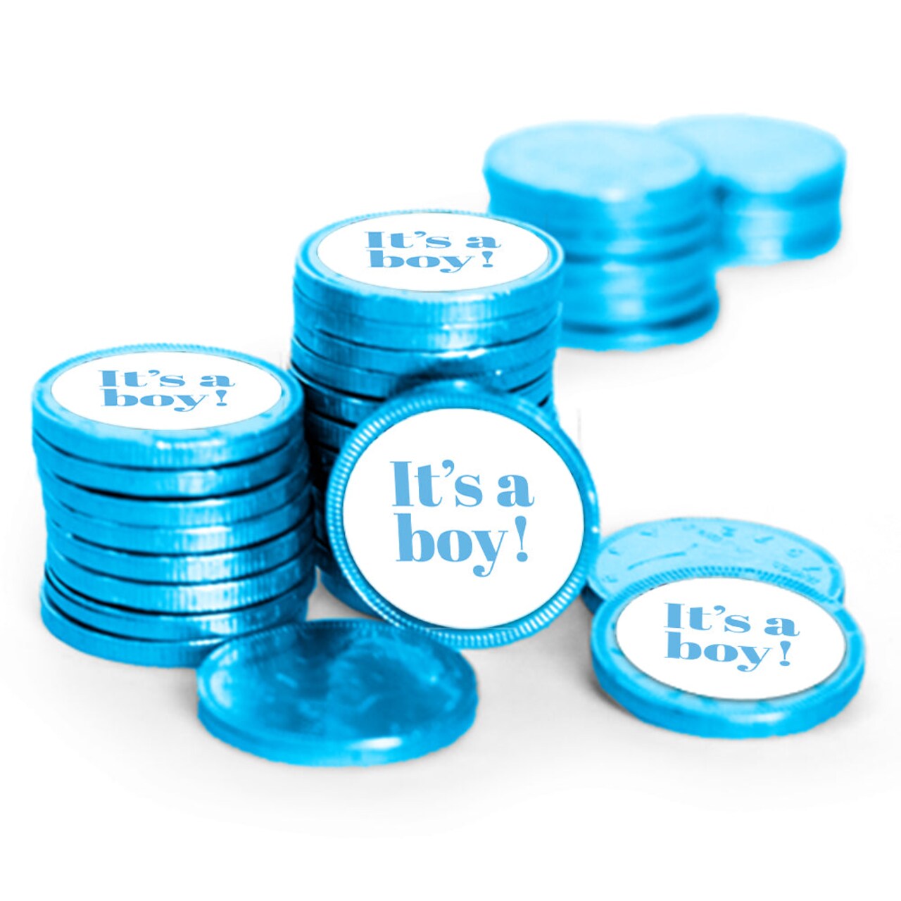 80ct It's a Boy Baby Shower Candy Blue Chocolate Coins Party Favors (80 Pack) - By Just Candy